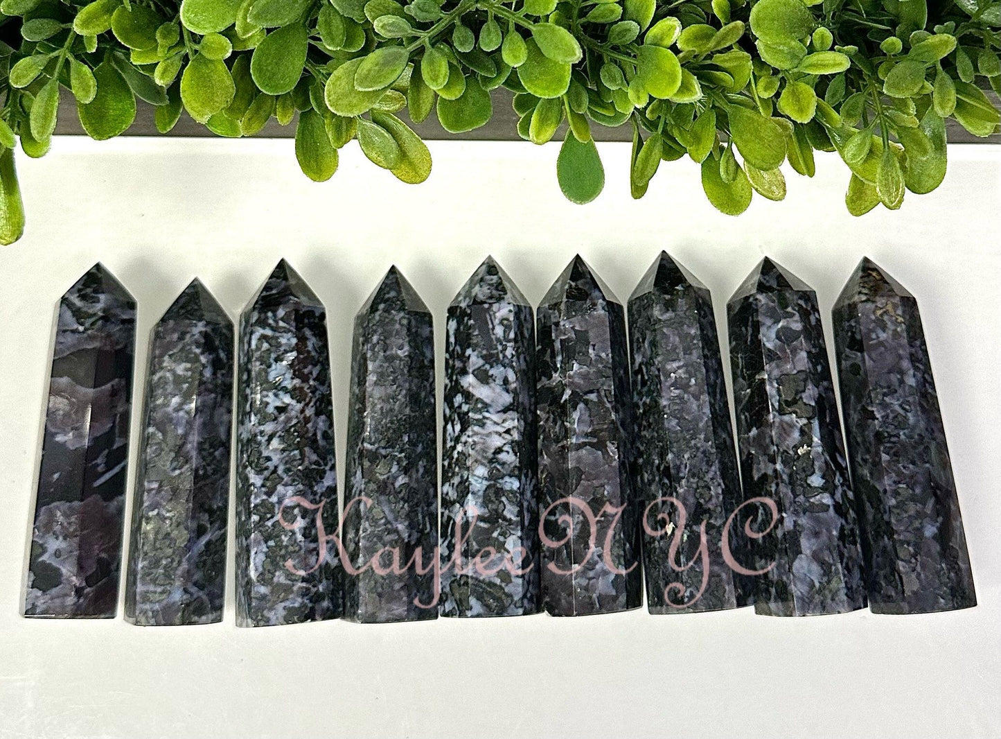 Wholesale Lot 2 Lb Natural Indigo Gabbro Aka Merlinite Obelisk Tower