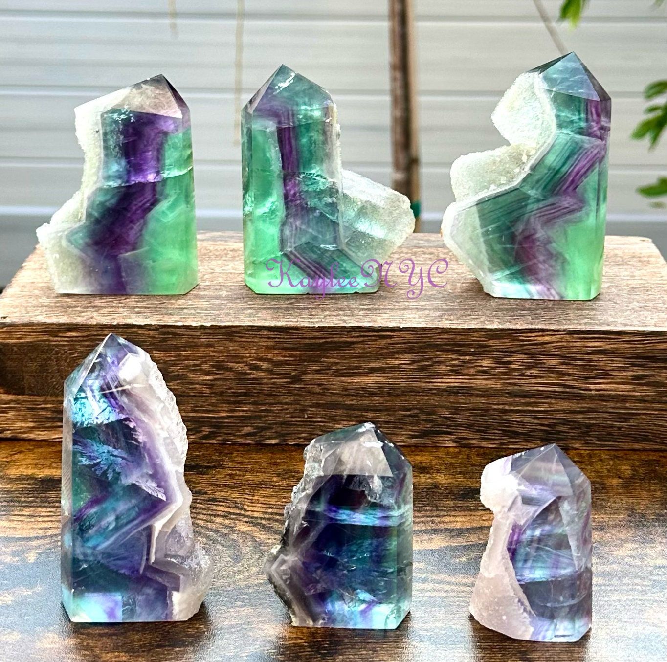 Wholesale Lot 5-6pcs Fluorite Obelisk Point Crystal Natural Energy 2.8-3lbs