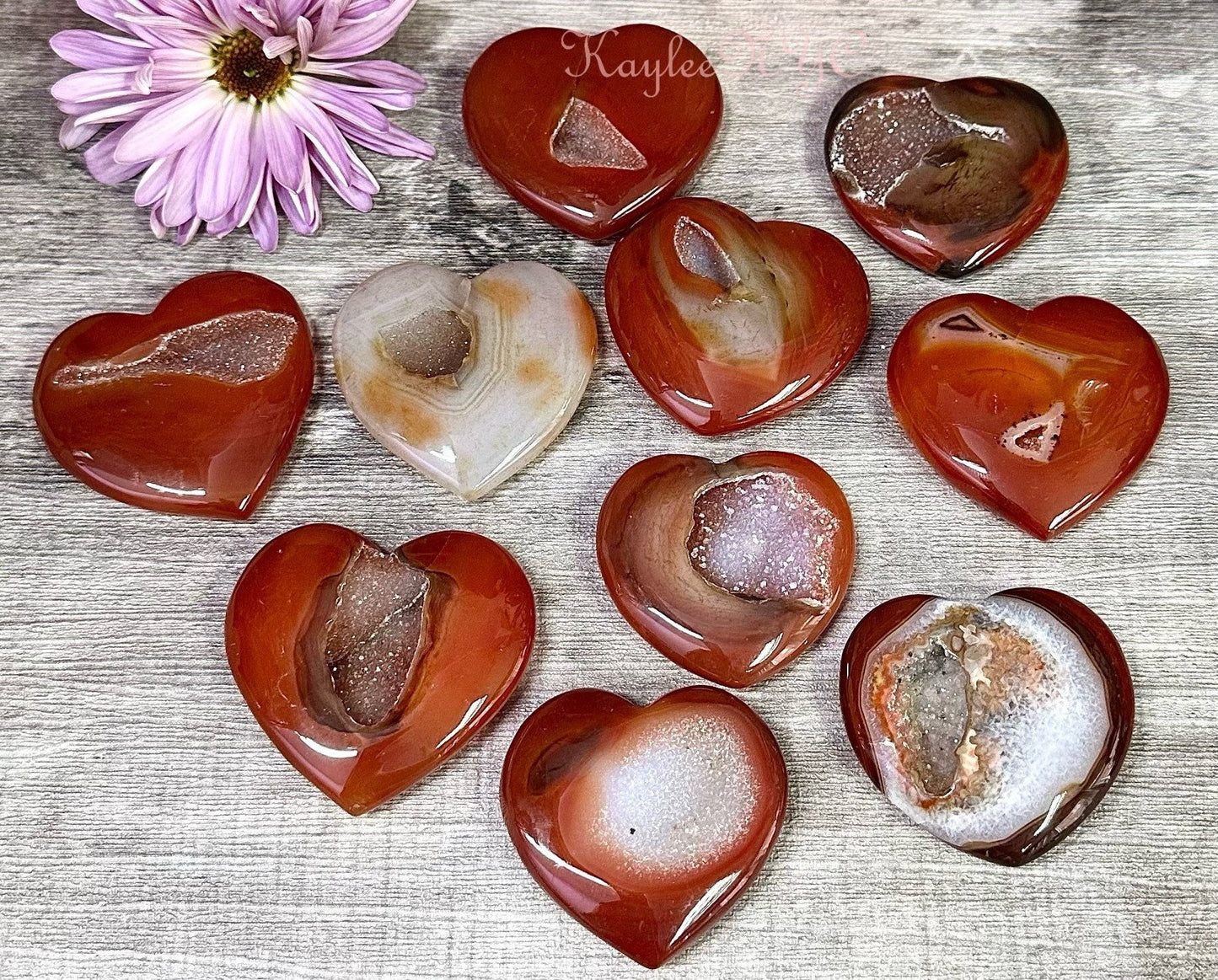 Wholesale Lot 1 lb Natural Druzy Carnelian Heart Crystal Healing Energy