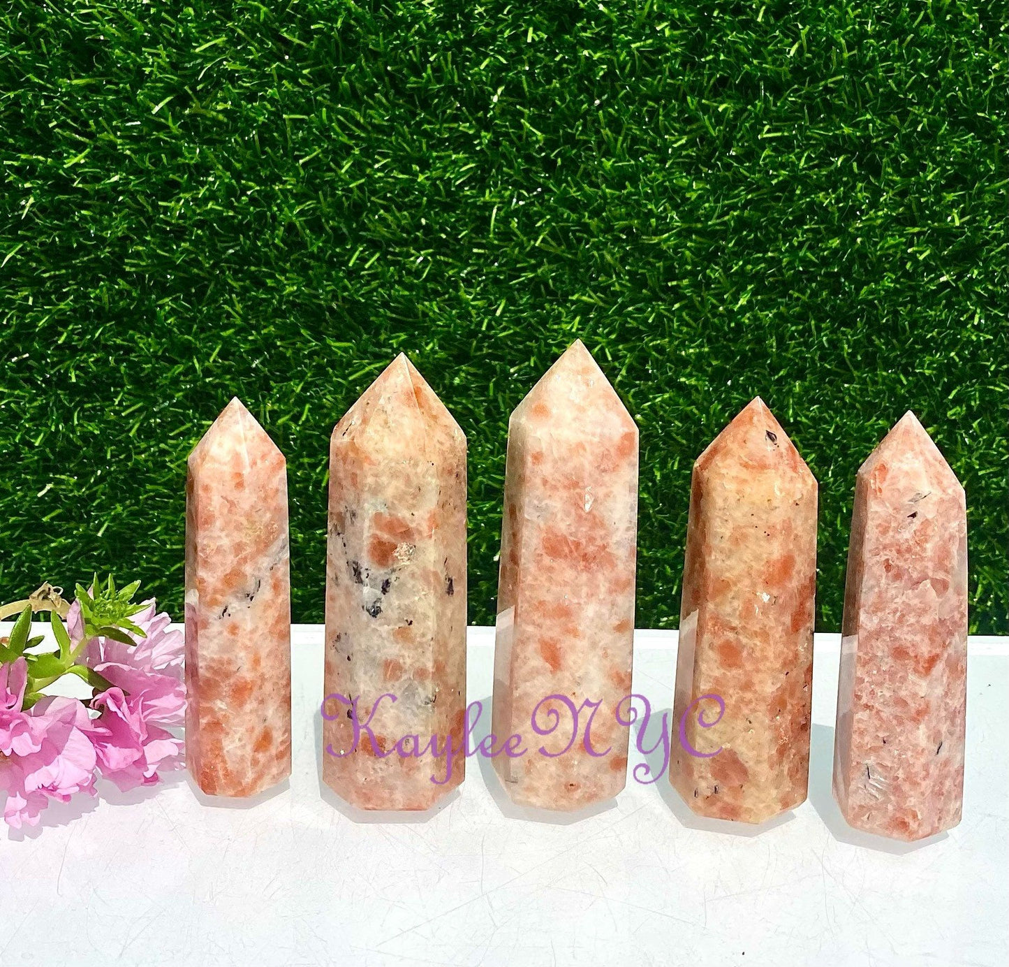 Wholesale Lot 1 lb Natural Sunstone Tower Obelisk Point Wand Crystal Energy Healing