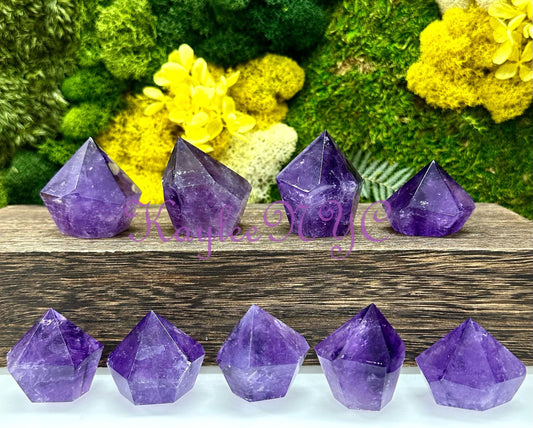 Wholesale Lot 1 lb Natural Amethyst Tower Obelisk Point Wand Crystal Energy Healing