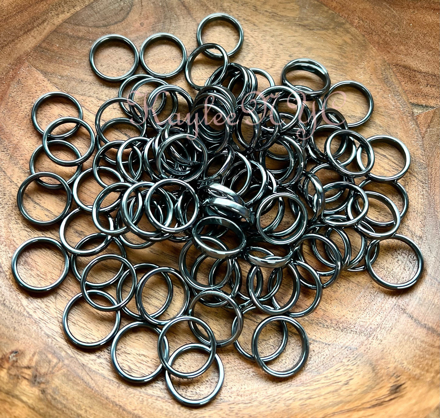 Wholesale Lot 100 pcs 4mm Natural Hematite Rings