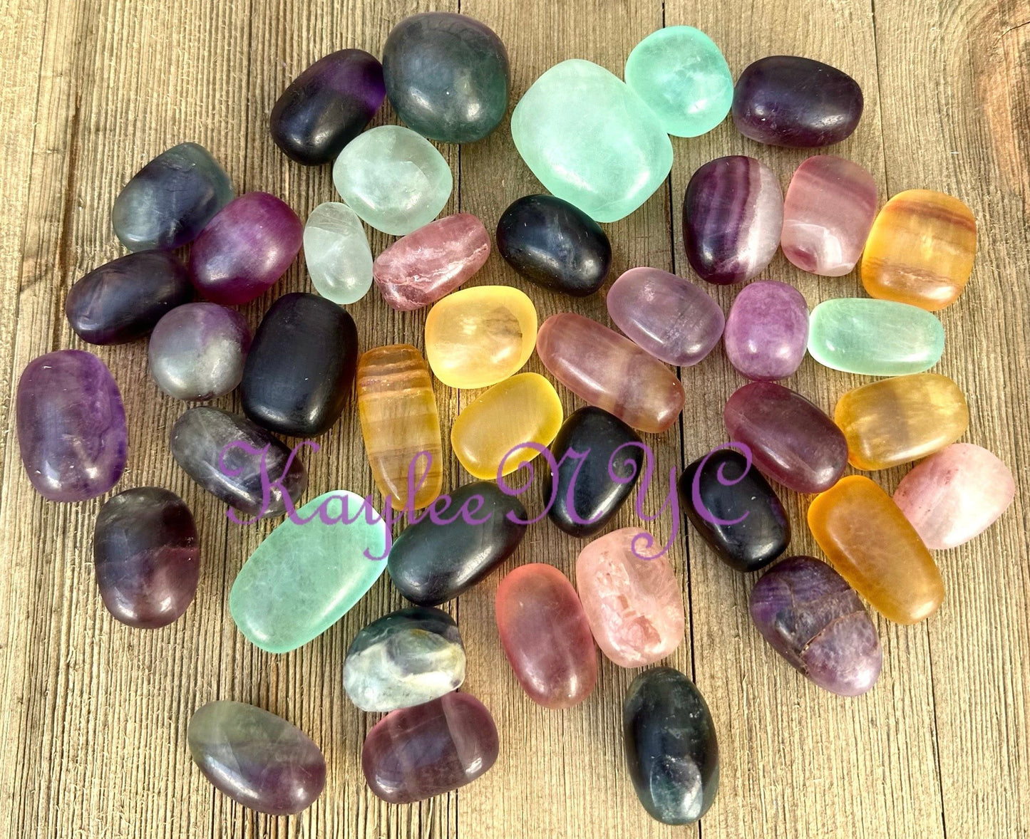 Wholesale Lot 2 Lbs Natural Candy Rainbow Fluorite Tumble Natural Healing Energy Nice Quality