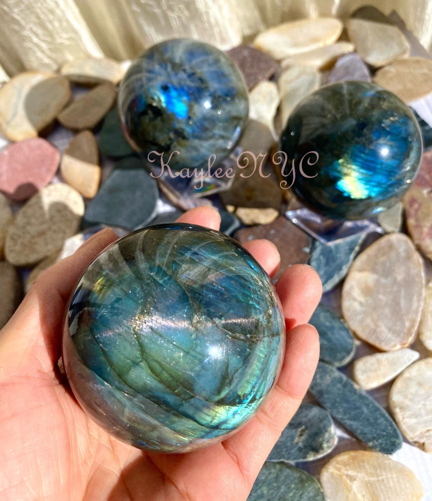 Wholesale Lot 3-5Pcs Natural Labradorite Sphere Crystal Ball Nice Quality healing energy