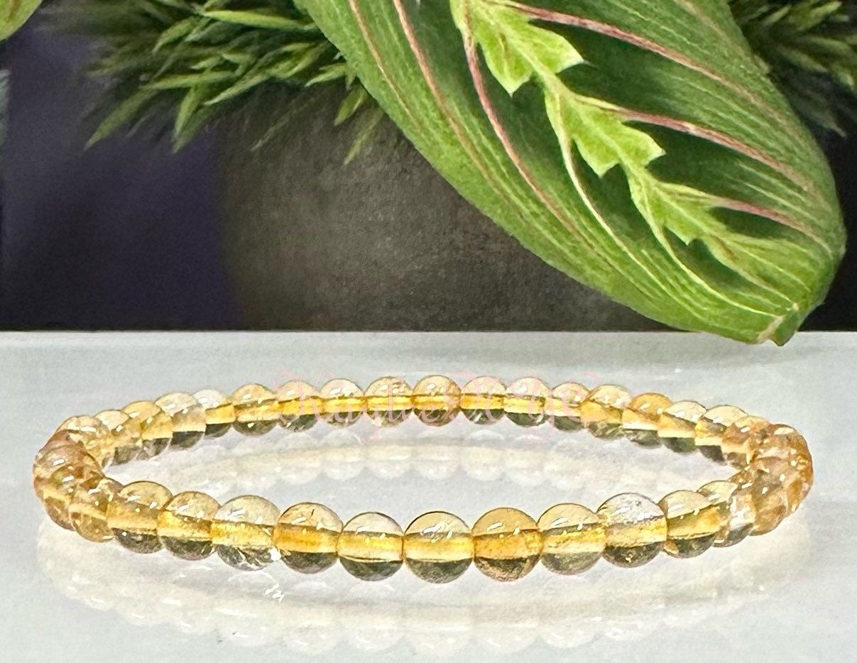 Wholesale 6 Pcs Natural Citrine 5mm 7.5” Crystal Healing Stretch Bracelet