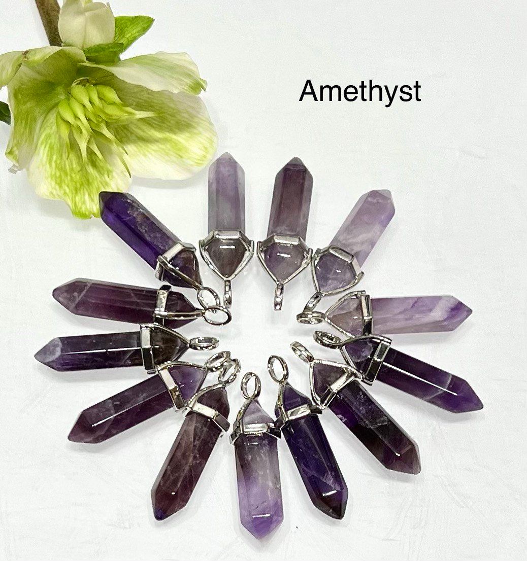 Wholesale Lot 16 Pcs Mix Crystal Pendant Nice Quality Natural Healing Energy