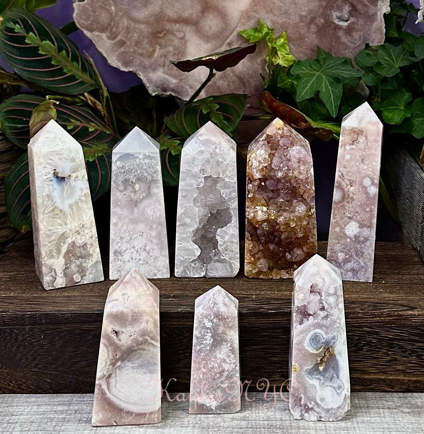 Wholesale Lot 3 Lbs Natural Pink Amethyst with Flower Agate Obelisk Tower Point Crystal Healing Energy