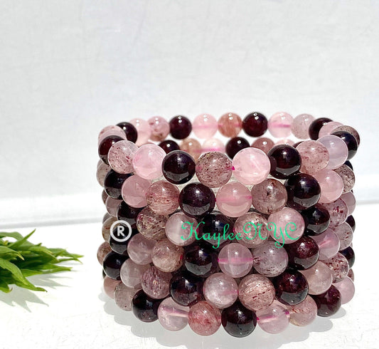 Wholesale 6 Pcs Natural Heart Chakra 8mm 7.5” Crystal Stretch Bracelet