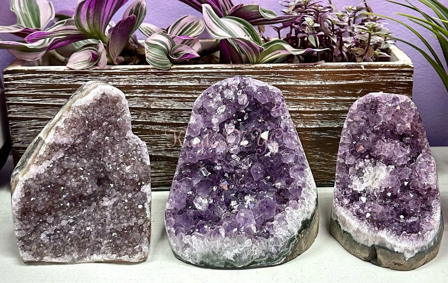 Wholesale Lot 2-3 PCs NaturalAmethyst cut base 4.8-5lbs Healing Energy