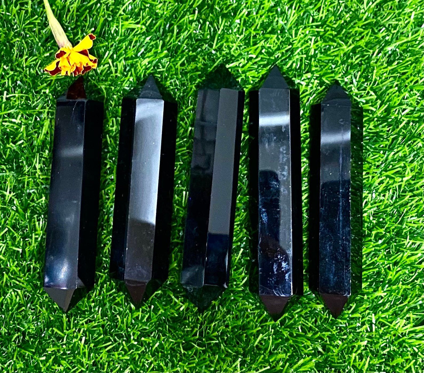 Wholesale Lot 1 Lb Natural Black Obsidian Double Terminated Point Crystal Healing Energy