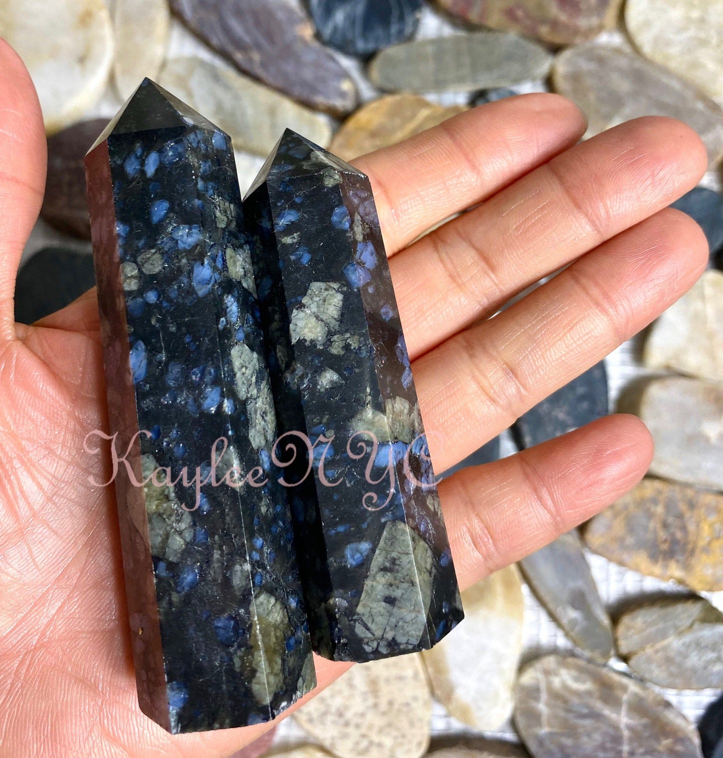 Wholesale Lot 2 Lbs Natural Blue Que Sera Aka Llanite Obelisk Tower Point Crystal Energy