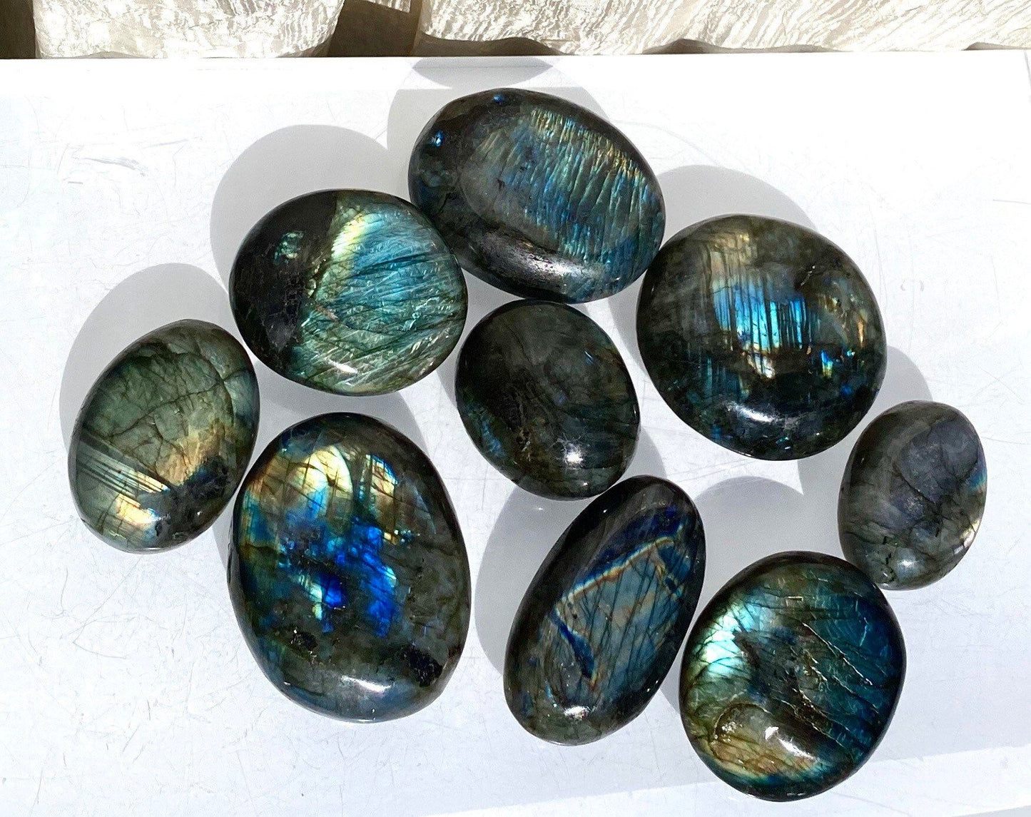 Wholesale Lot 2 Lbs Natural Labradorite Palm Stone Crystal Nice Quality