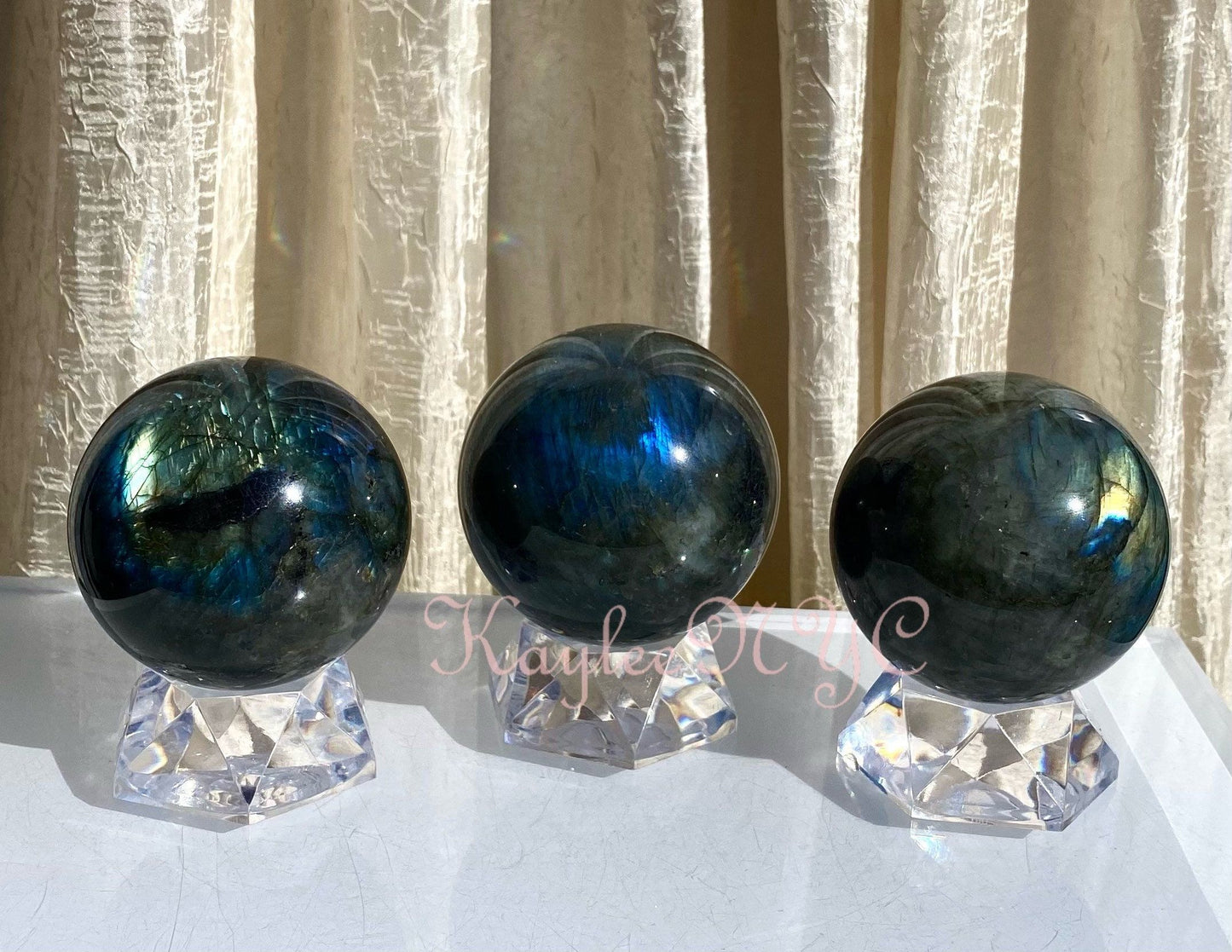 Wholesale Lot 3-5Pcs Natural Labradorite Sphere Crystal Ball Nice Quality healing energy