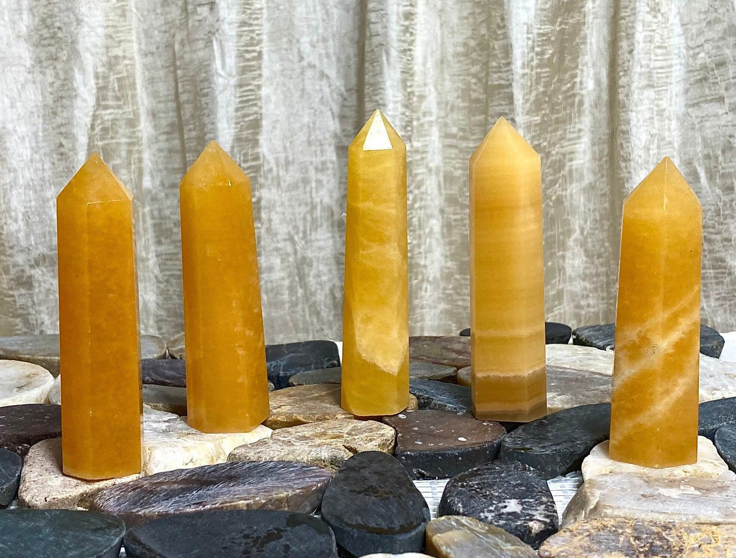 Wholesale Lot 1 Lb Natural Mexican Calcite Obelisk Tower Point Crystal Healing