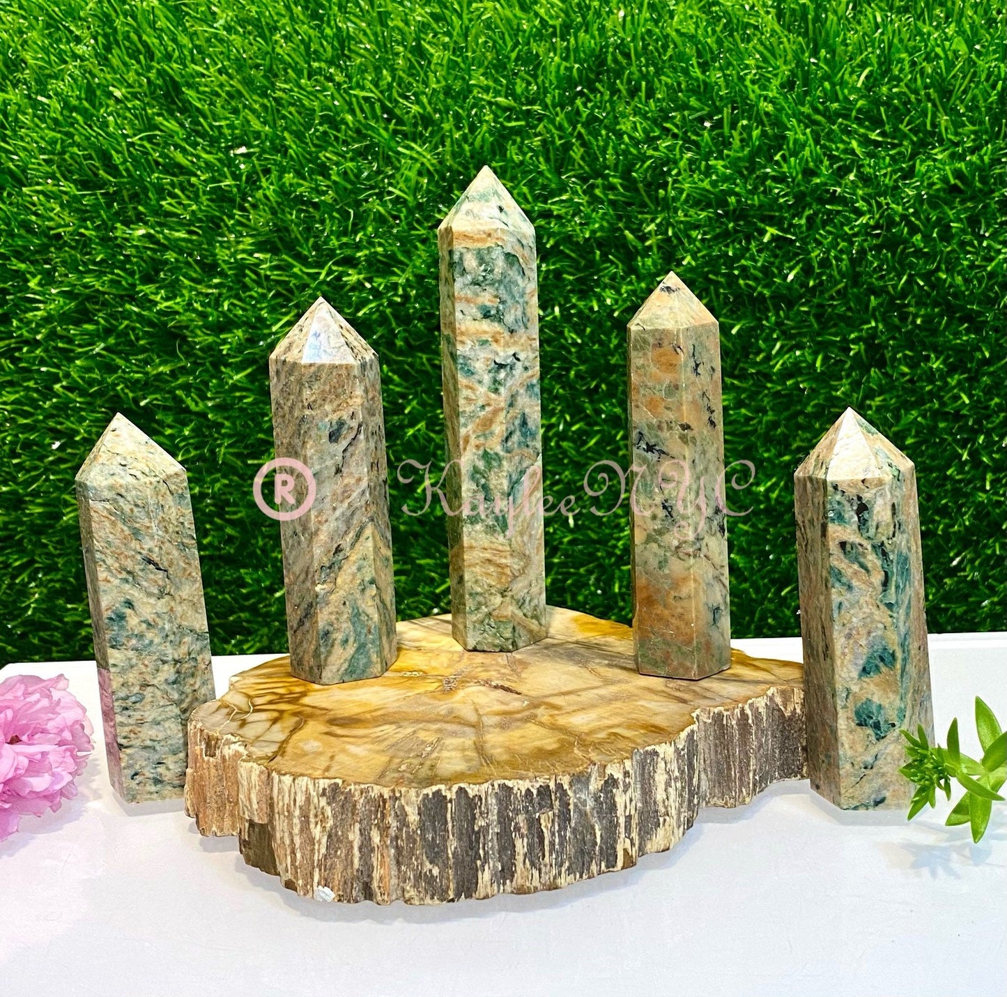 Wholesale Lot 1 lb Natural Mariposite obelisk Tower Point Crystal Healing Energy