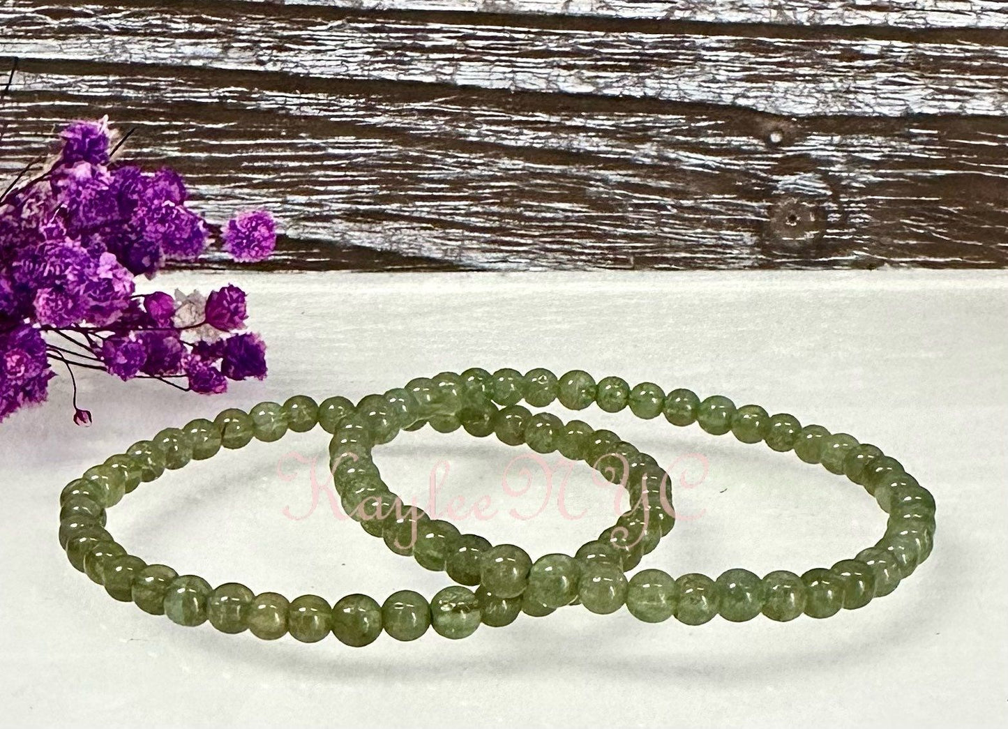 Wholesale Lot 6 Pcs Natural Green Apatite 4mm 7.5” Crystal Healing Stretch Bracelet