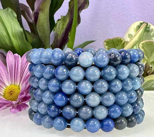 Wholesale 6 Pcs Natural Blue Aventurine 8mm 7.5”  Crystal Healing Stretch Bracelet