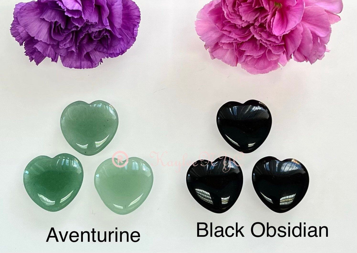 Wholesale Lot 12 Pcs 30mm Mixed Crystal Hearts Nice Quality Healing Energy