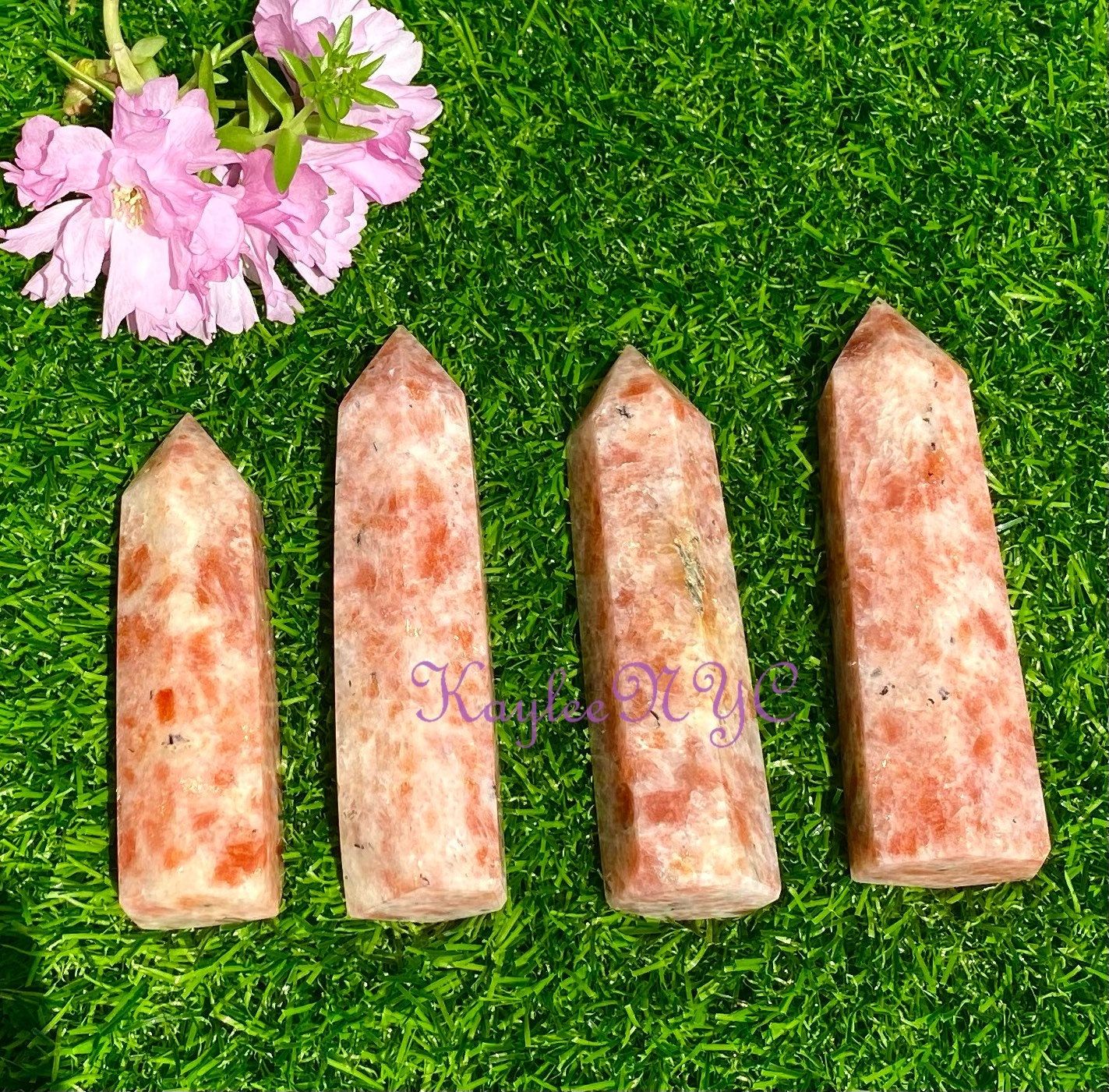 Wholesale Lot 1 lb Natural Sunstone Tower Obelisk Point Wand Crystal Energy Healing