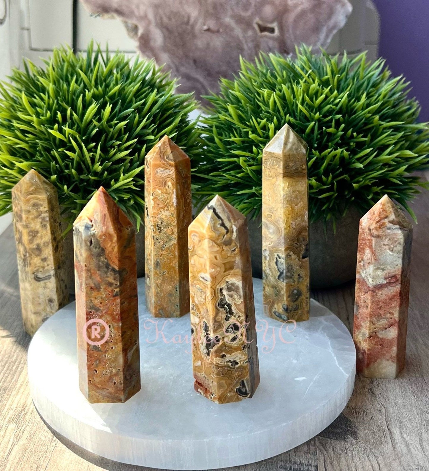 Wholesale Lot 1 Lb Natural Crazy Lace Agate Obelisk Tower Point Crystal Energy