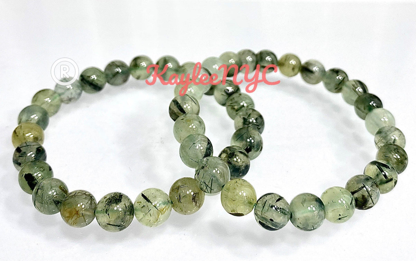 Wholesale Lot 6 Pcs Natural Green Prehnite 8mm 7.5” Crystal Healing Stretch Bracelet