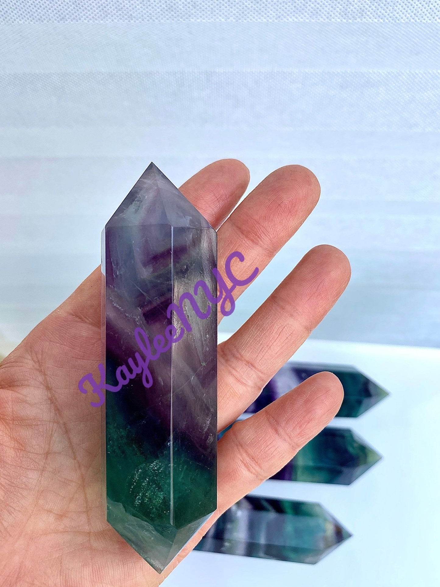 Wholesale Lot 2 Lb Natural Double Terminated Fluorite Point Wand Crystal