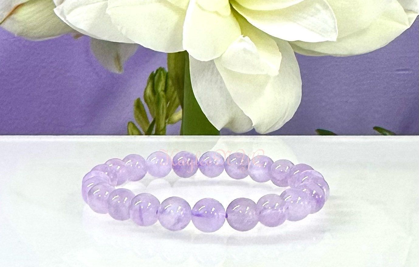 Wholesale 6 Pcs Natural Lavender Amethyst 8mm 7.5” Crystal Healing Stretch Bracelet