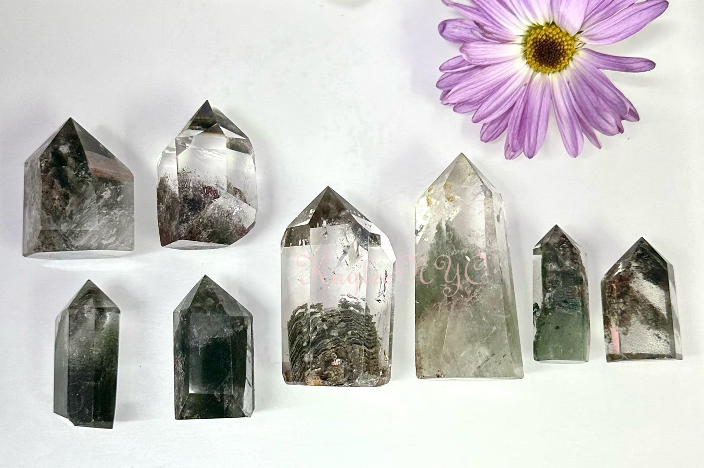 Wholesale Lot 1 Lb Natural Garden Quartz Lodalite Obelisk Point Crystal Natural Energy