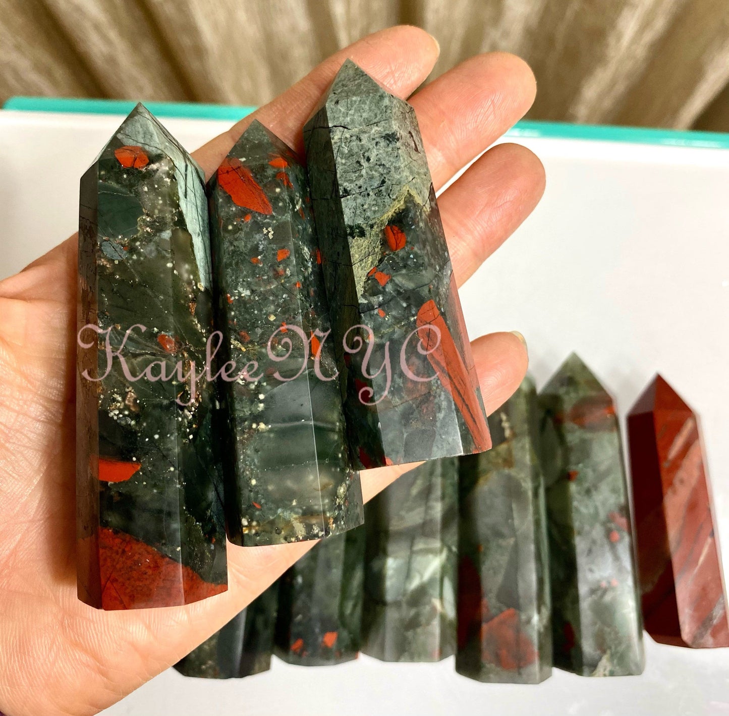 Wholesale Lot 2 Lbs Natural Bloodstone Obelisk Tower Point Crystal Energy