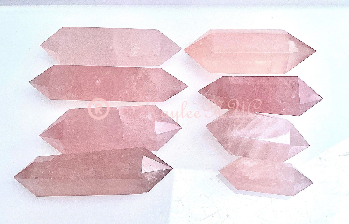 Wholesale Lot 1 Lb Natural Rose Quartz Double Terminated Point Crystal Healing Quality