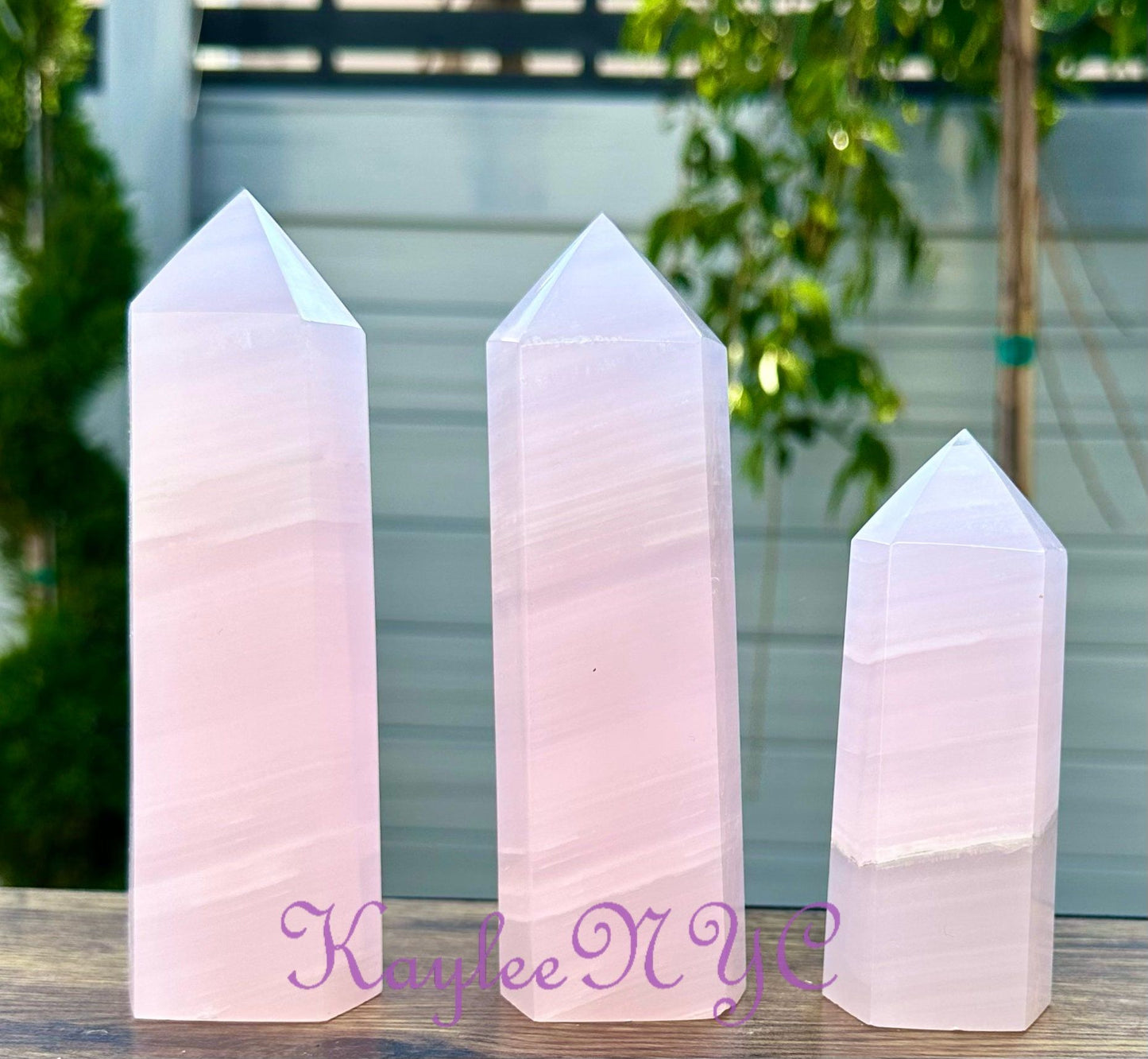 Wholesale Lot 3-4 pcs Natural Mangano Calcite Crystal Obelisk Tower Point Healing Energy