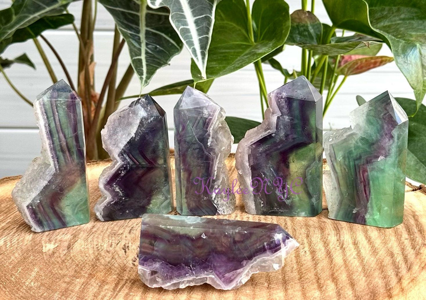 Wholesale Lot 5-6pcs Fluorite Obelisk Point Crystal Natural Energy 2.8-3lbs