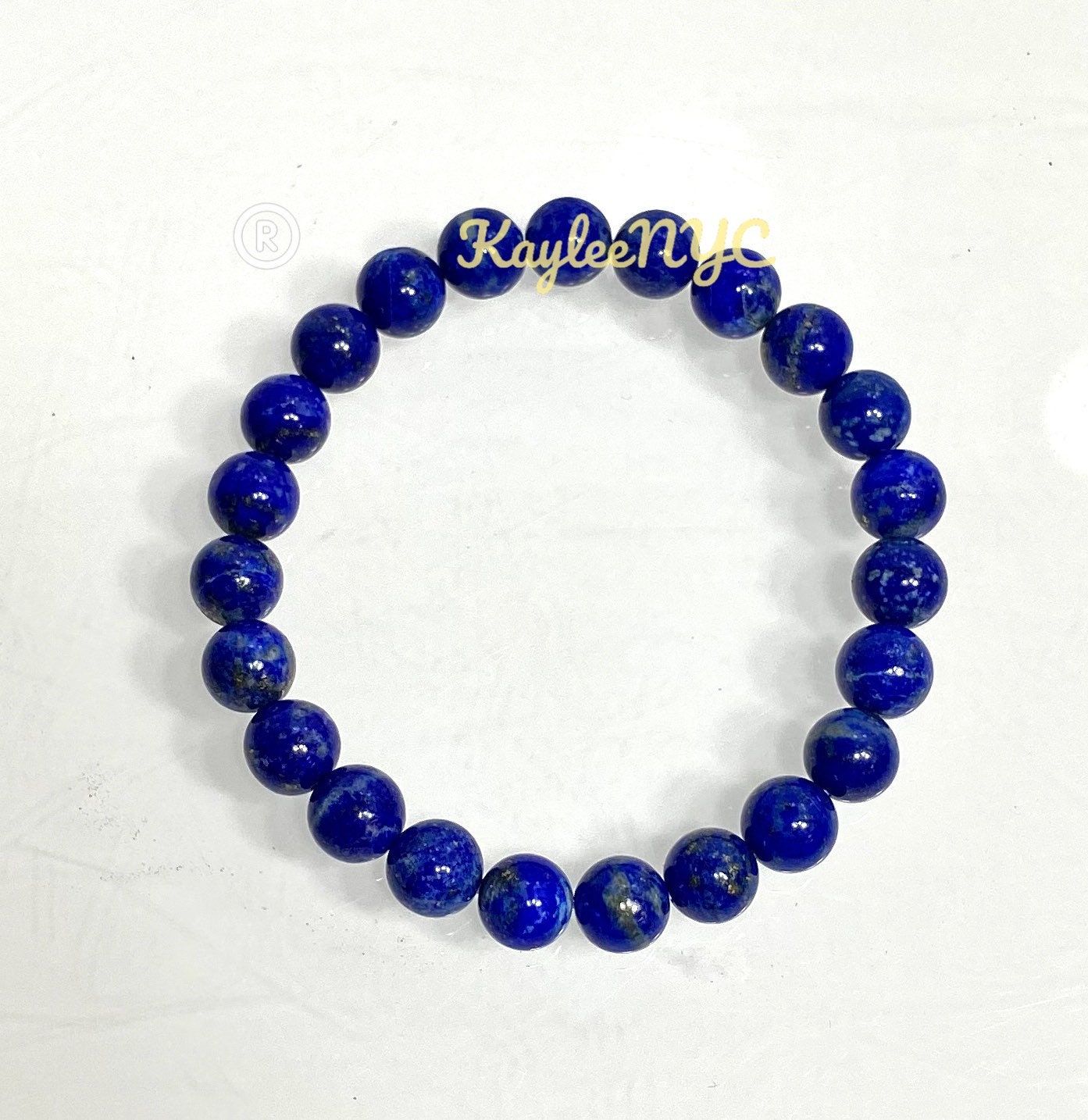 Wholesale 6 Pcs Natural Lapis Lazuli 8mm 7.5” Crystal Healing Stretch Bracelet