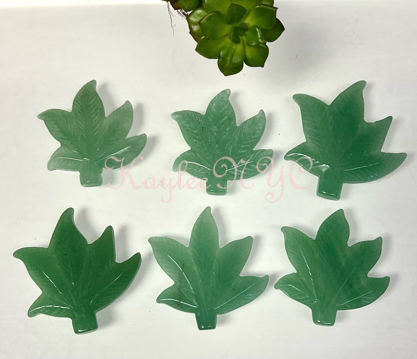 Wholesale Lot 6 PCs 2” Natural Aveturine Pot Leaf Healing Energy