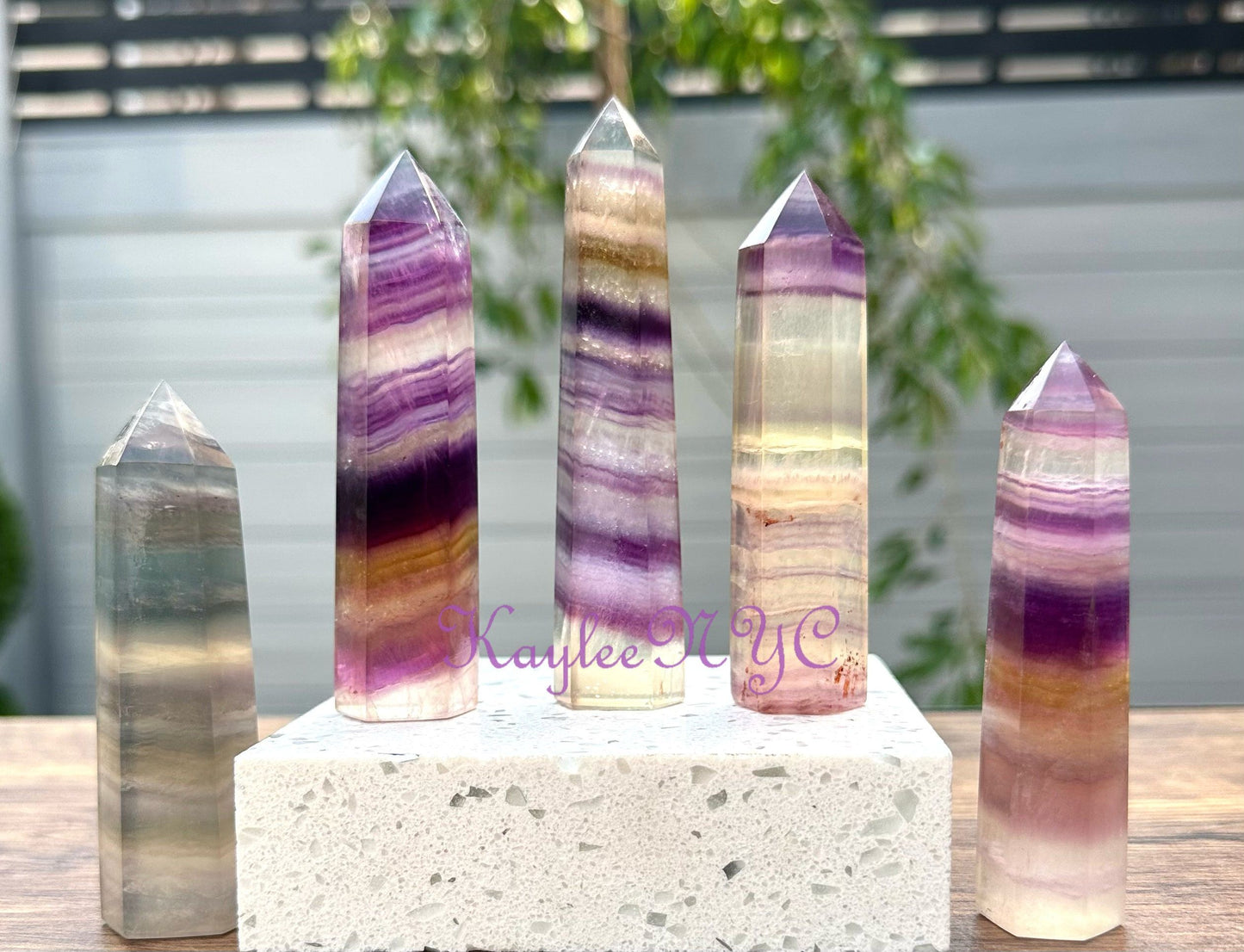 Wholesale Lot 1 Lb Natural Rainbow Fluorite Obelisk Tower Point Crystal Energy