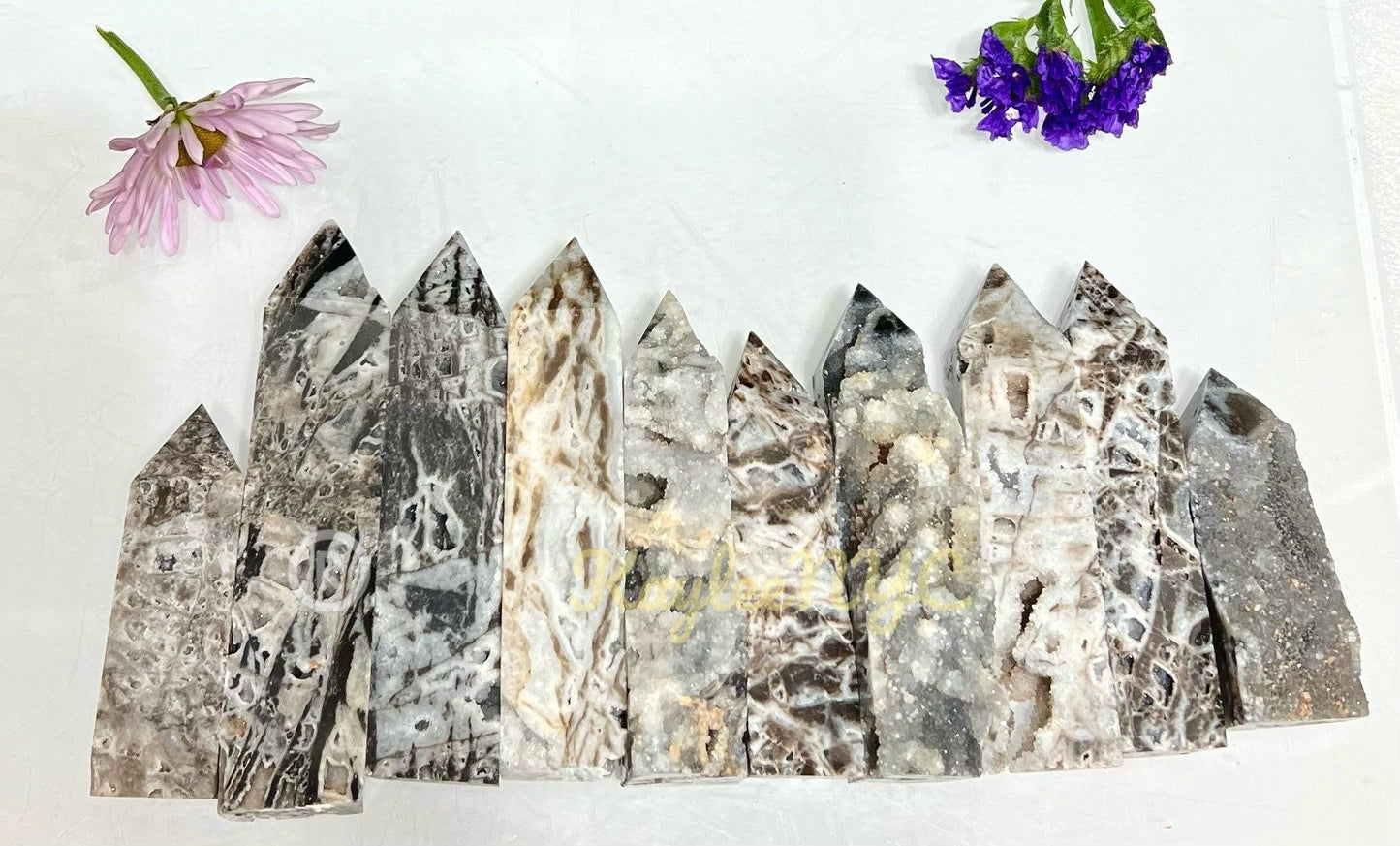 Wholesale Lot 2 lbs Natural Druzy Sphalerite Obelisk Tower Point Crystal Healing Energy