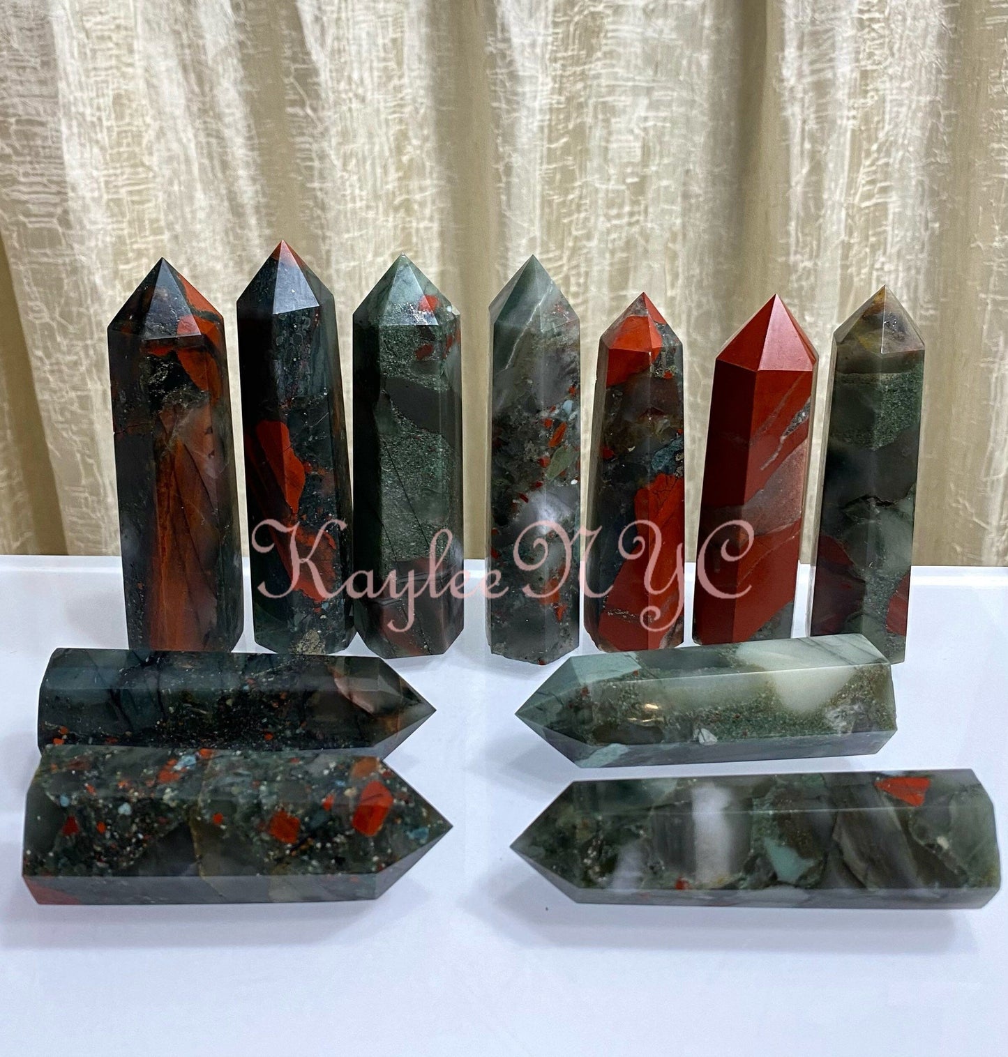 Wholesale Lot 2 Lbs Natural Bloodstone Obelisk Tower Point Crystal Energy