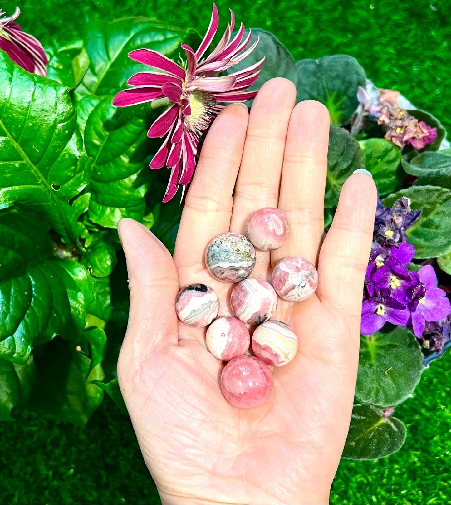 Wholesale Lot 0.5 lb Natural Rhodochrosite Spheres Crystal Ball Energy Healing