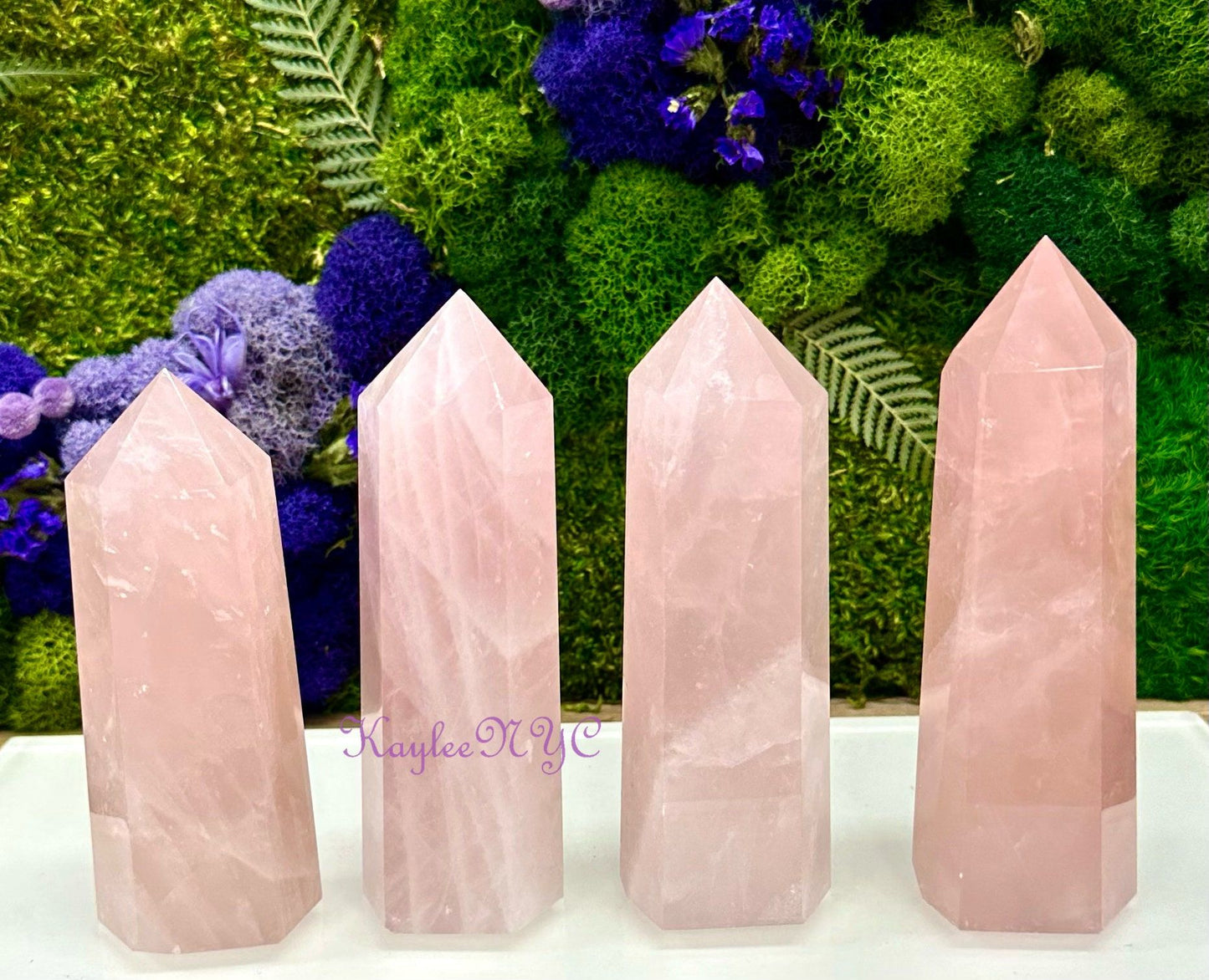 Wholesale Lot 4 Pcs Natural Rose Quartz Crystal Obelisk point 2.8 to 3lbs Healing Energy