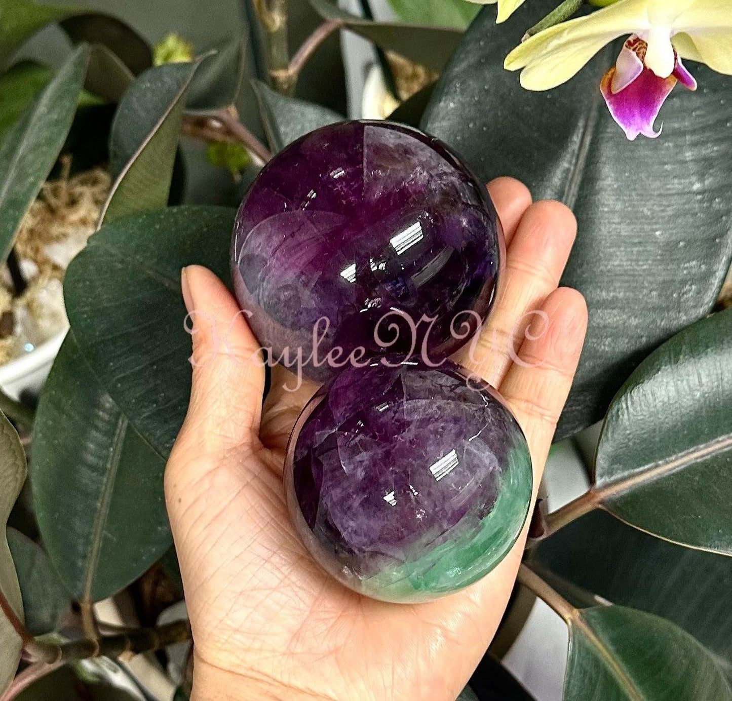 Wholesale Lot 4-5 Pcs Natural Watermelon Fluorite Spheres Crystal Ball 4.8 to 5 Lbs