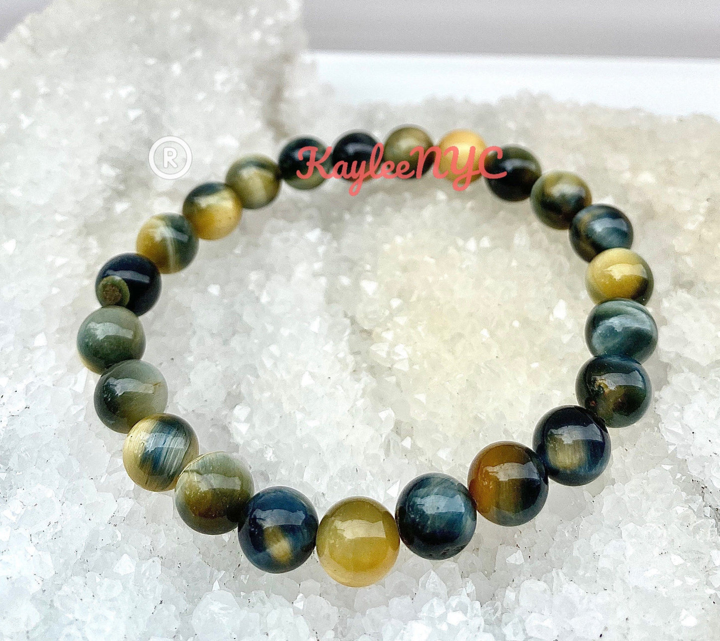 Wholesale 6 Pcs Natural Dream Tiger Eye 8mm 7.5” Stretch Bracelet Crystal Healing Energy