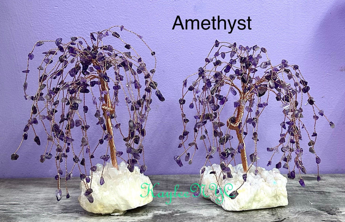 Wholesale Lot 3 Pcs Weeping Willow Tree with Angel Aura Base Crystal Healing Energy