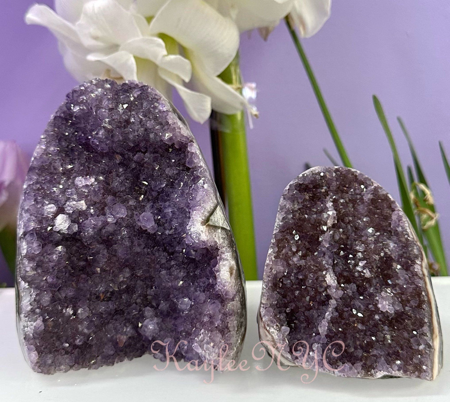 Wholesale Lot 2-3 PCs NaturalAmethyst cut base 4.8-5lbs Healing Energy