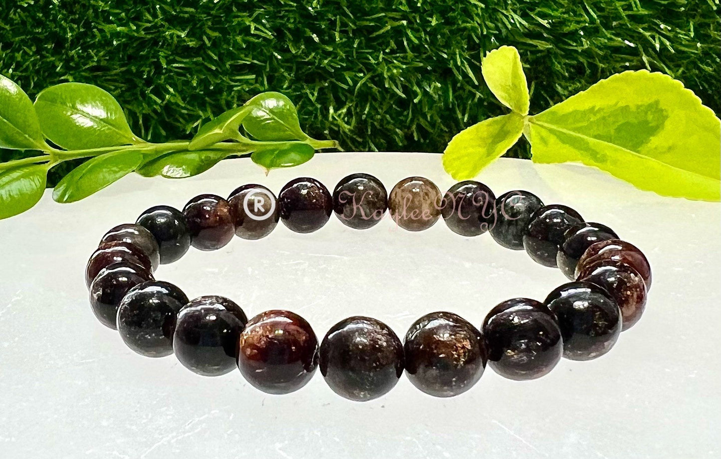 Wholesale 6 Pcs Natural Phlogopite Mica 8mm 7.5” Crystal Healing Stretch Bracelet