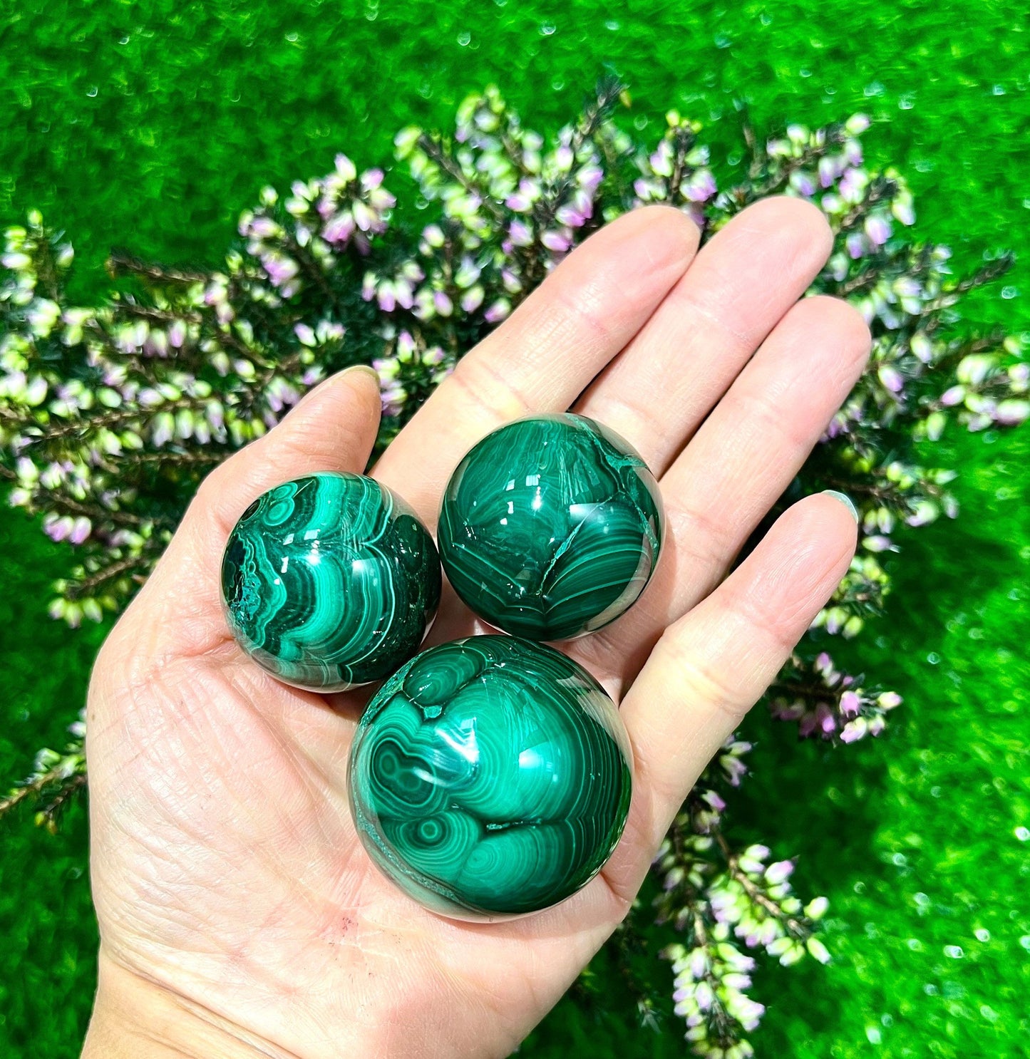 Wholesale Lot 1 Lb Natural Malachite Spheres Crystal Ball Healing Energy