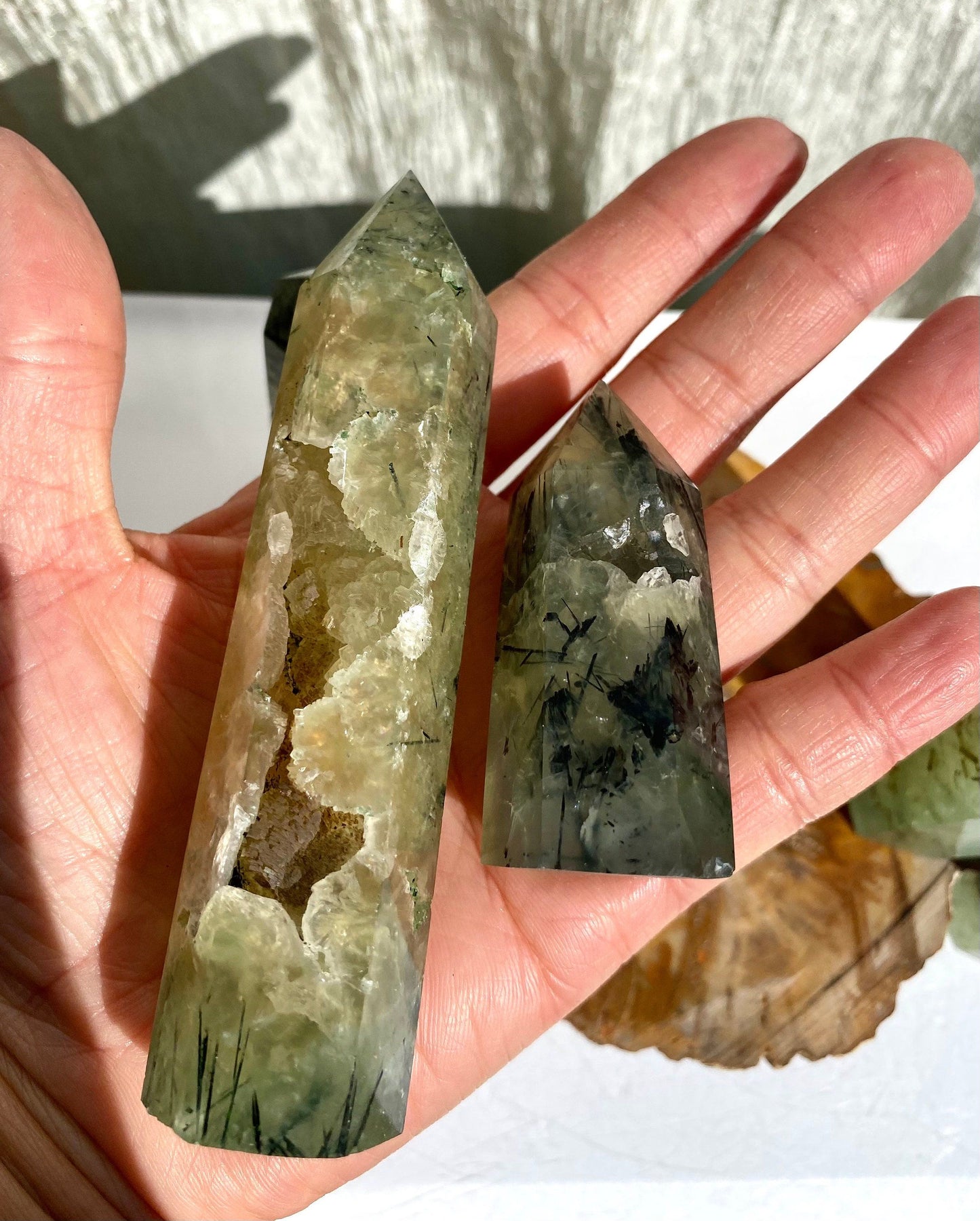 Wholesale Lot 1 lb Natural Prehnite Tower Obelisk Point Wand Crystal Energy Healing