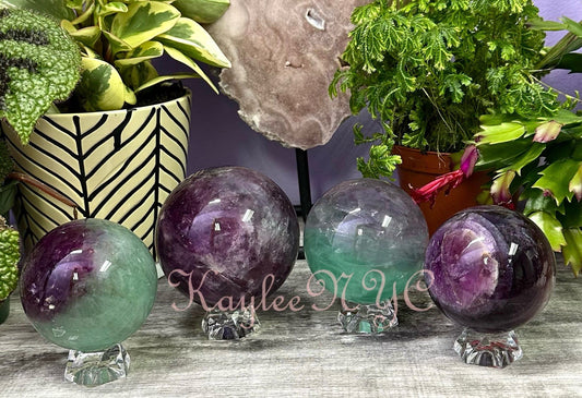 Wholesale Lot 4-5 Pcs Natural Watermelon Fluorite Spheres Crystal Ball 4.8 to 5 Lbs