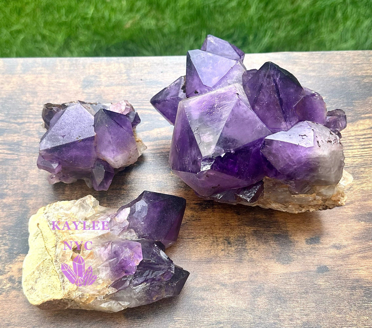 Wholesale Lot 2-3 PCs Natural Amethyst Cluster 6.8-7lbs Healing Energy