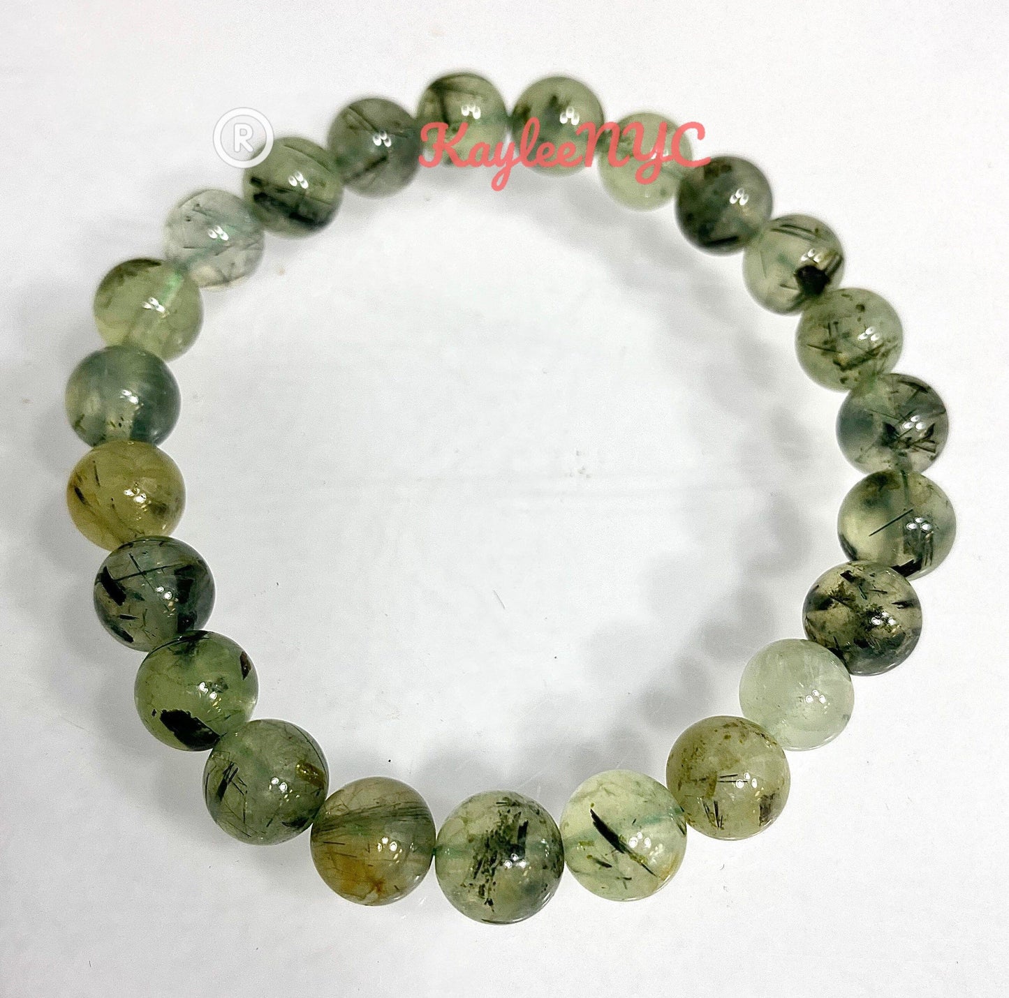 Wholesale Lot 6 Pcs Natural Green Prehnite 8mm 7.5” Crystal Healing Stretch Bracelet