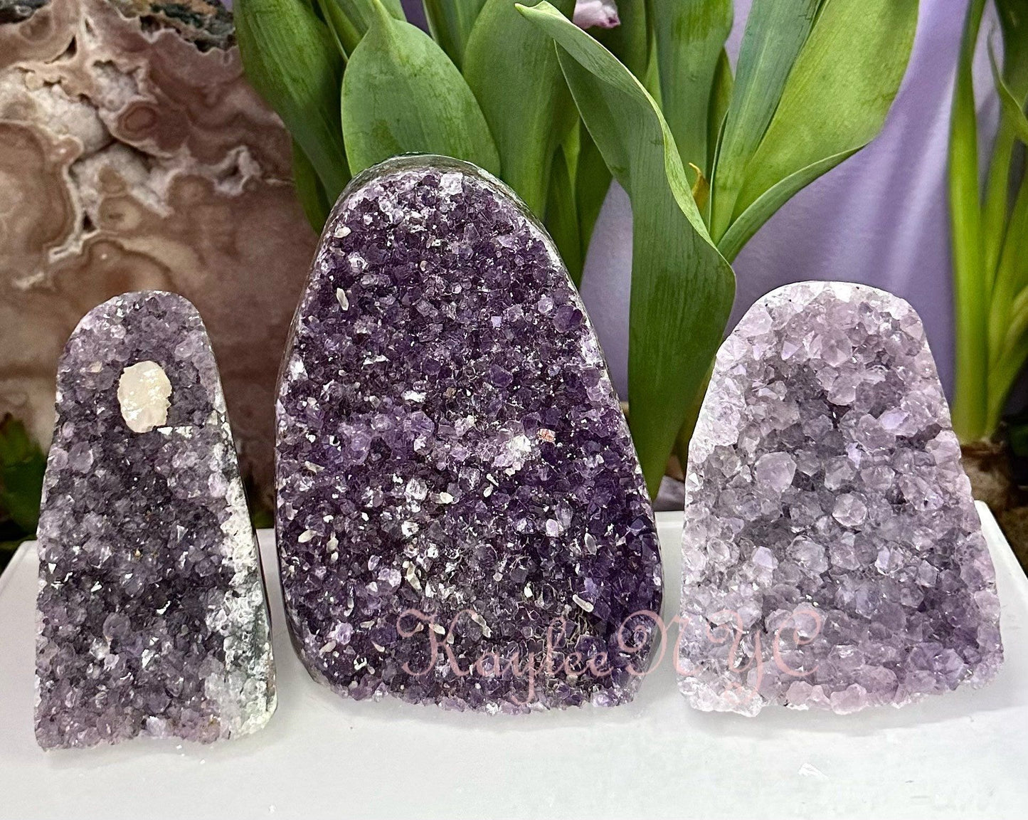 Wholesale Lot 2-3 PCs NaturalAmethyst cut base 4.8-5lbs Healing Energy